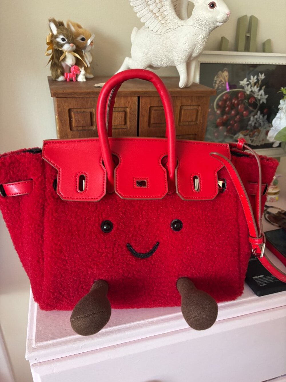 Jellykin Tomato Red Boucle Midi (10 Inch) Bag - Picture 2 of 11